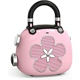 DOSS Candy 2-in-1 Mini Bluetooth Speaker, Loud Audio, Cute Backpack Charm | 8H playtime, retro purse design, clear bass, easy carry, girls' favorite accessory, women's holiday gift, pink