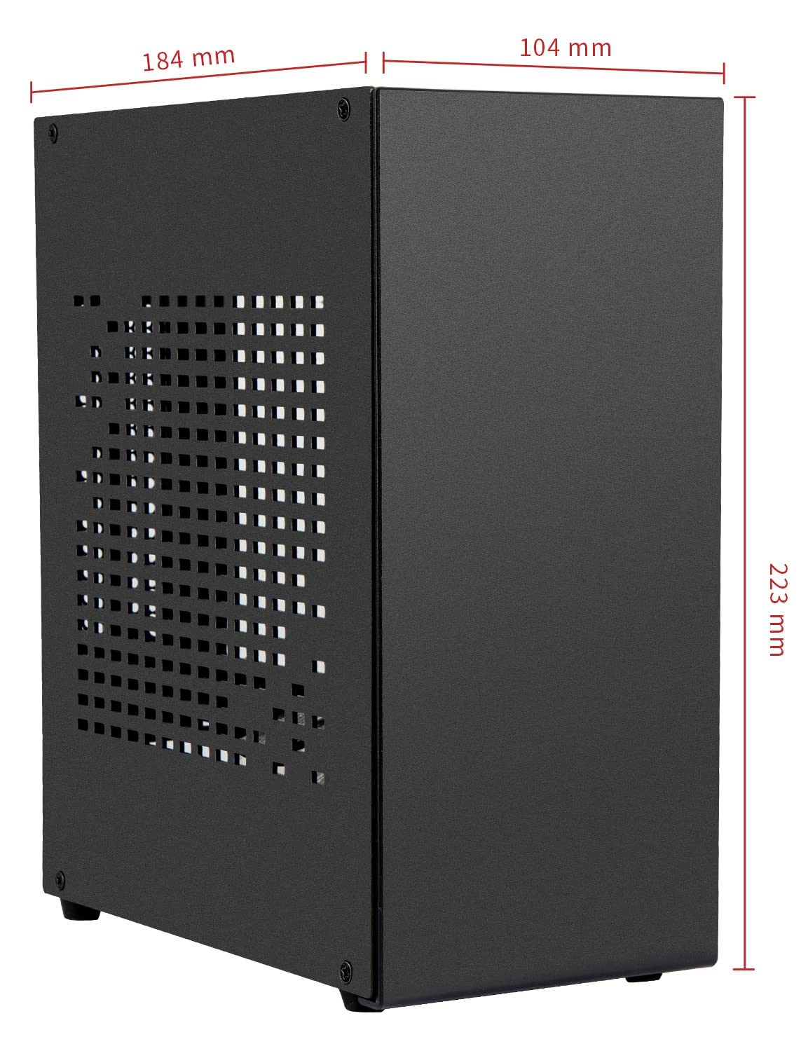 Aluminum Mini ITX Case with PCIe 3.0 Riser, JOYJOM Mini PC Case, SFF Small Form Factor PC Case, TX Computer Gaming Case Supports GPU Graphics Card (Black)