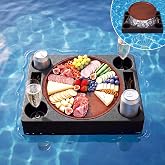 Remerry Floating Refreshment Table Tray for Pool 16x13 | with 11.8" Charcuterie Serving Tray, Portable Floating Pool Table for Ice Cooled Food Cheese Drink, Hot Tub Beach and Party