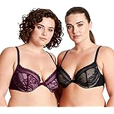 Curve Muse Women's Plus Size Push Up Add 1 Cup Underwire Halter Front Close Bras