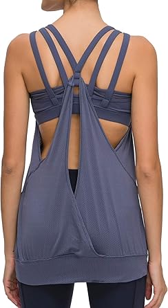 yoga tops with built in bra amazon