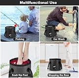 Flintronic 20L Folding Water Bucket Outdoor Camping Collapsible Black view 7