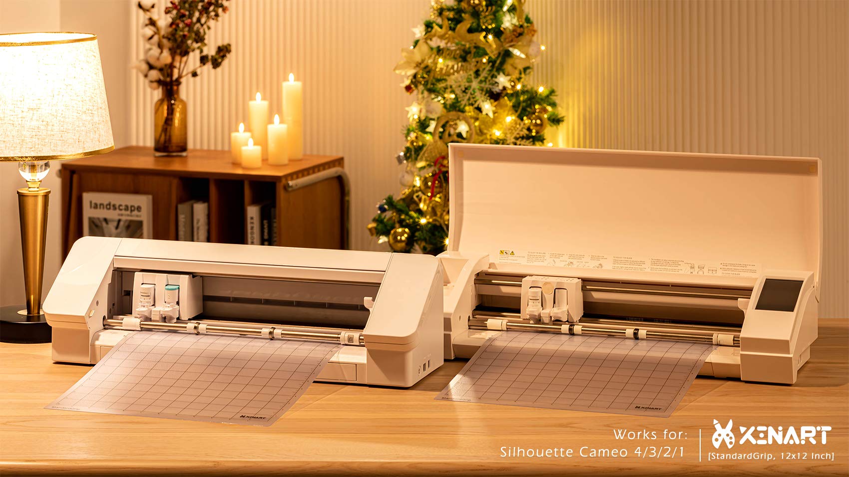 XINART StandardGrip Cutting Mat for Silhouette Cameo 4/3/2/1(5 Mats,12x12 inch) Standard Grip Adhesive Sticky Accessories Craft Vinyl Replacement Cut Mats for Silhouette Cameo