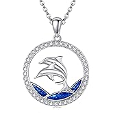 MONGAS Dolphin Necklace Sterling Silver Dolphin Necklace Ocean Jewelry Christmas Gifts for Women