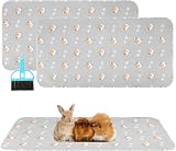 Scenereal Guinea Pig Cage Liner 2 Pack with Cleaning Brush - Reusable Washable