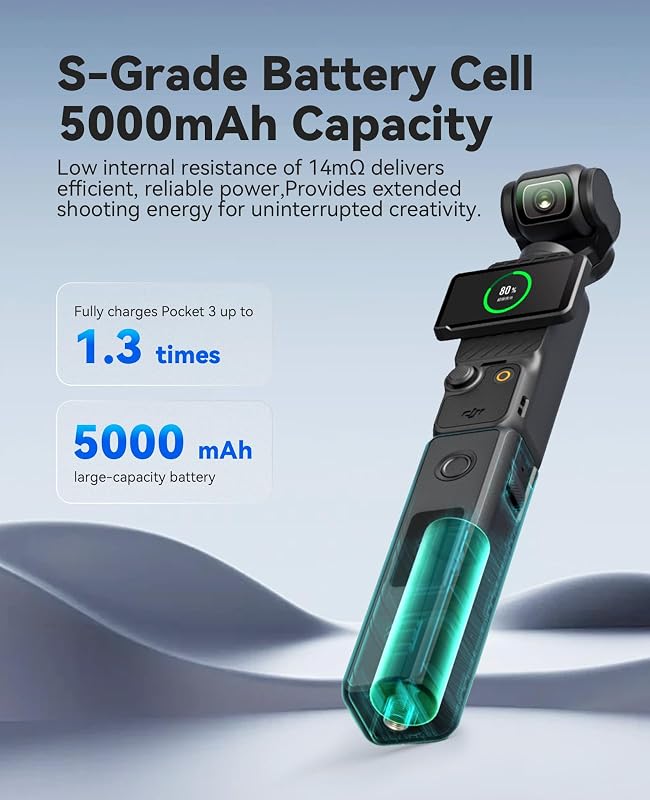 Osmo Pocket 4P/4/3 Akku, 20W Schnelllade-Batteriegriff-Zubehör, 5000mAh