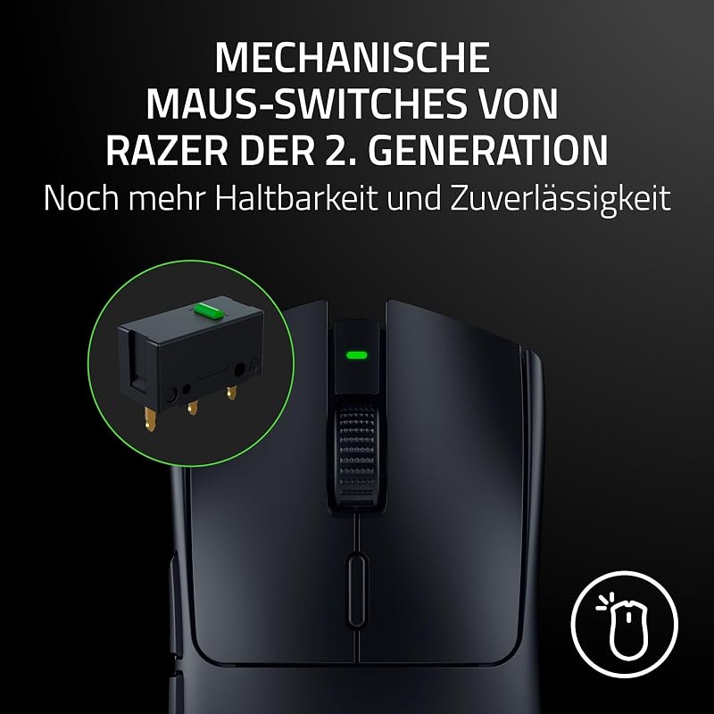 Viper V3 HyperSpeed - Kabellose Esports Gaming-Maus - Focus Pro 30K DPI Sensor - bis zu 280 Std. Akku, Mechanische Maus-Switches 2th Generation - kabellose Abtastrate 4000Hz- PC/Mac | Schwarz