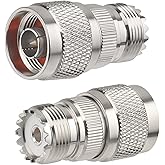 MOOKEERF 2 Pack N Male to UHF Female SO-239 Connector Adapter N Connector to PL-259 SO239 RF Coaxial Cable Adapter
