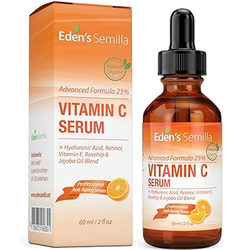 25% VITAMIN C SERUM 60ml - Hyaluronsäure, Retinol, Vitamin E und eine Hagebutten - & Jojobölmischung.