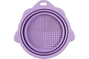 MR LION Silicone Makeup Brush Scrubber Mat, Cosmetic Brush Cleaner, Makeup Brush Cleaning Mat with Suction Cup, Foldable Makeup Brush Cleaner Bowl - Cleaning Tool for Brushes, Powder Puffs, and Sponges