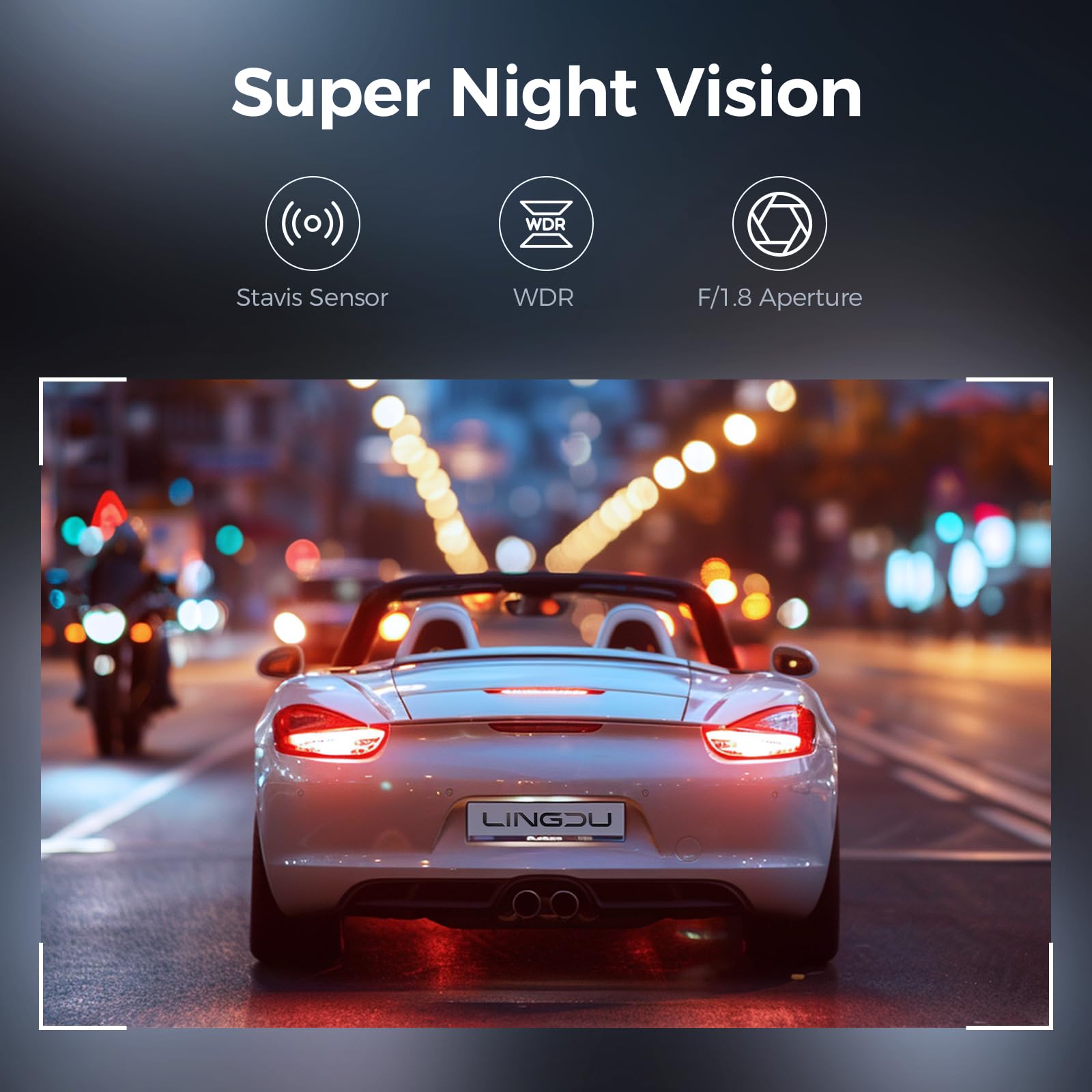 LD06 5G WiFi Dash Cam Front and Rear, 5K Dash Camera for Cars with 64GB SD Card, Night Vision Voice Control, G-Sensor Built-in GPS, 24H Parking Mode Loop Recording, Max Up Support 256GB