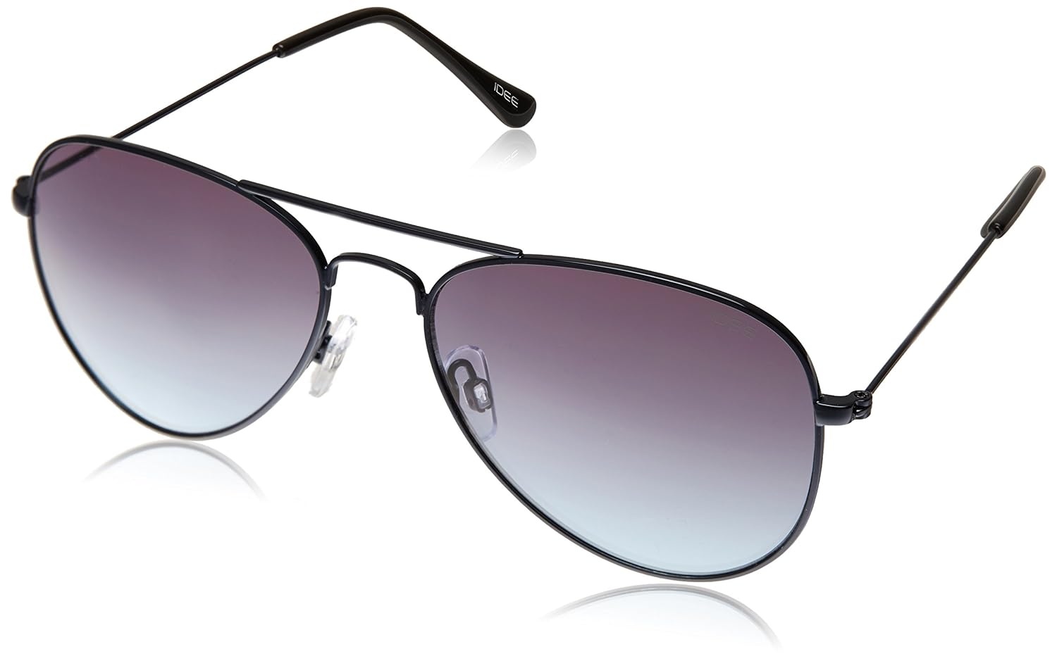 metallic blue aviator sunglasses