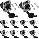 ANMBEST 10PCS Panel Mount RJ45 Cat6 Ethernet Female to Female Connector | IP65 Waterproof, PCB Signal Panel, Cat5/5e/6 8P8C Connector, Ethernet LAN Cable Extend Connector, with Waterproof/Dust Cap
