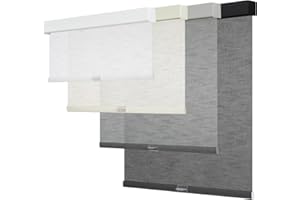 Tonature Light Filtering Roller Blinds & Shades Cordless Blinds for Windows with Jacquard Fabric, UV Protection Thermal Insulated Door Blinds, Easy to Install, 22.5" W x 48" H, White