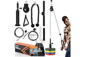 SERTT Cable Pulley System Gym, Power Rack Pulley Attachment with 2-in-1 LAT Pull Down Bar and Upgraded Loading Pin,Used for T