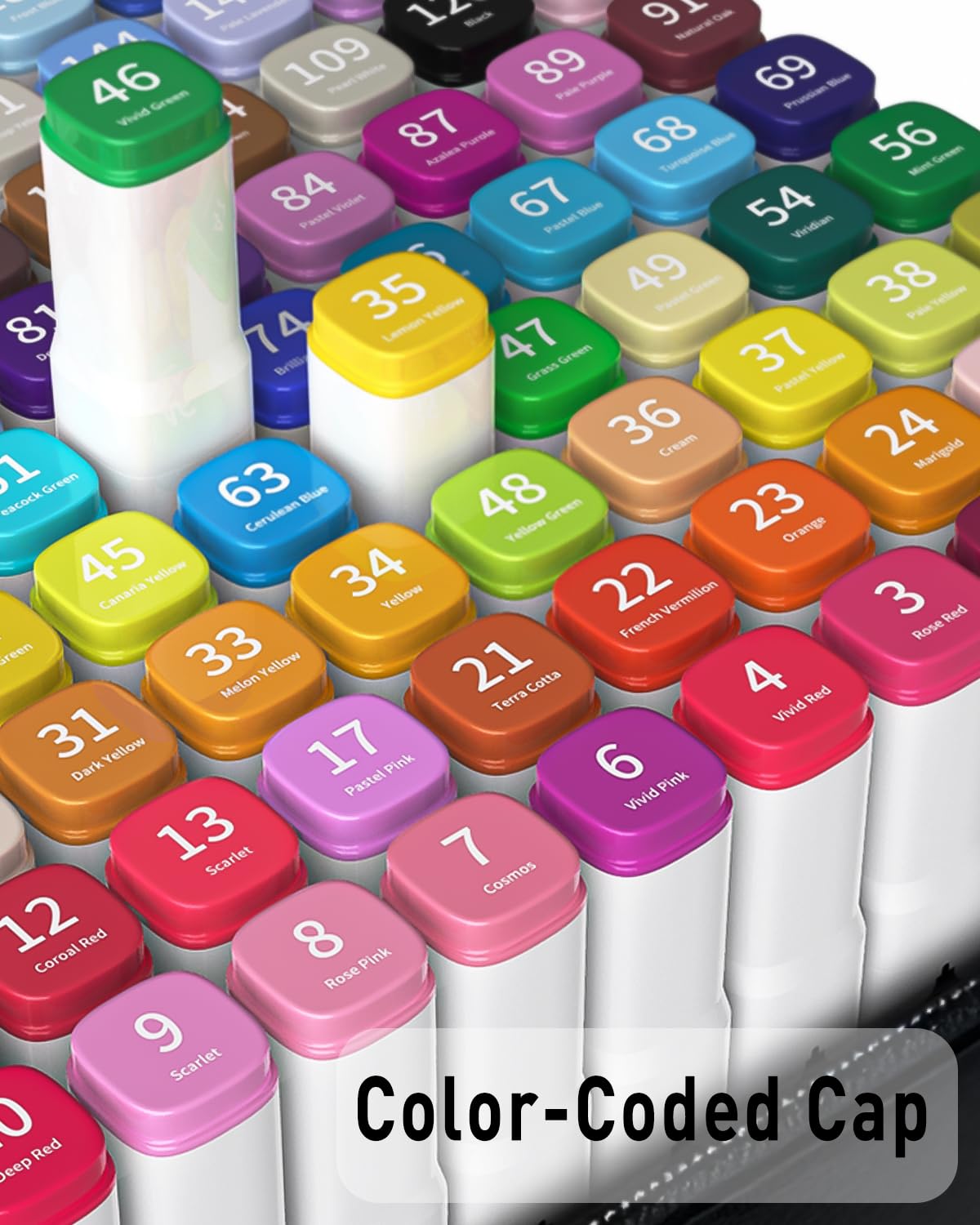 WELLOKB Alcohol Markers, 100 Colors Dual Tip Art Markers for Coloring, Drawing, Illustrations, Book Painting, Alcohol Based with Carrying Case for Adult Kids