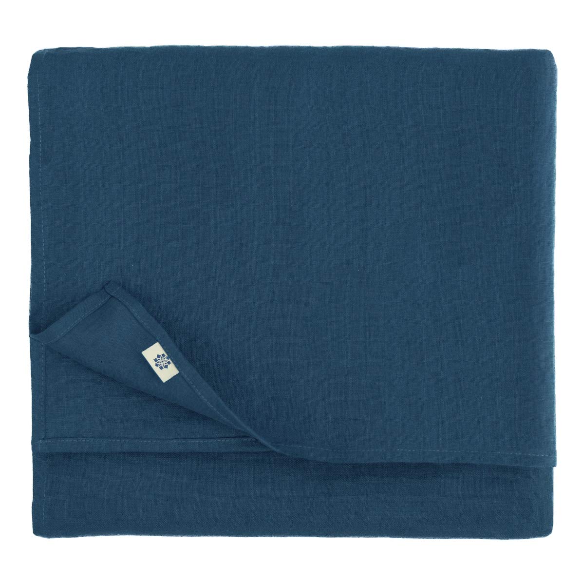 Linen & Cotton Tablecloth Table Linen Cloth Cover Hygge - 100% Linen, Dark Blue (140 x 140 cm) Square Table Cloth for Home Kitchen Coffee Dining Table Decoration Restaurant Hotel Summer Party Patio