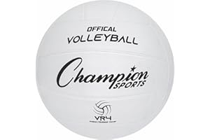 Champion Sports® Rubber Volleyballs – Official Size, Durable for Indoor & Outdoor Use, Premium Equipment for Beginners and Competitive Play, White & Assorted & Colors Available
