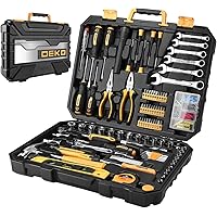 Home Repair Tool Set General Household Hand Tool Kit with Plastic Tool Box Storage (208PCS)