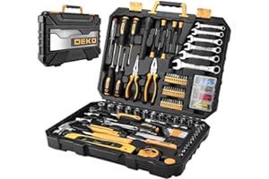 Home Repair Tool Set General Household Hand Tool Kit with Plastic Tool Box Storage (208PCS)