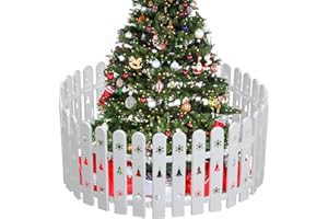 BEBECOME Christmas Fence Decoration, 36 White Plastic Pieces for Tree Gate, Miniature Home Garden Fence Edge, Picket Garden Border, Home Picket Decoration