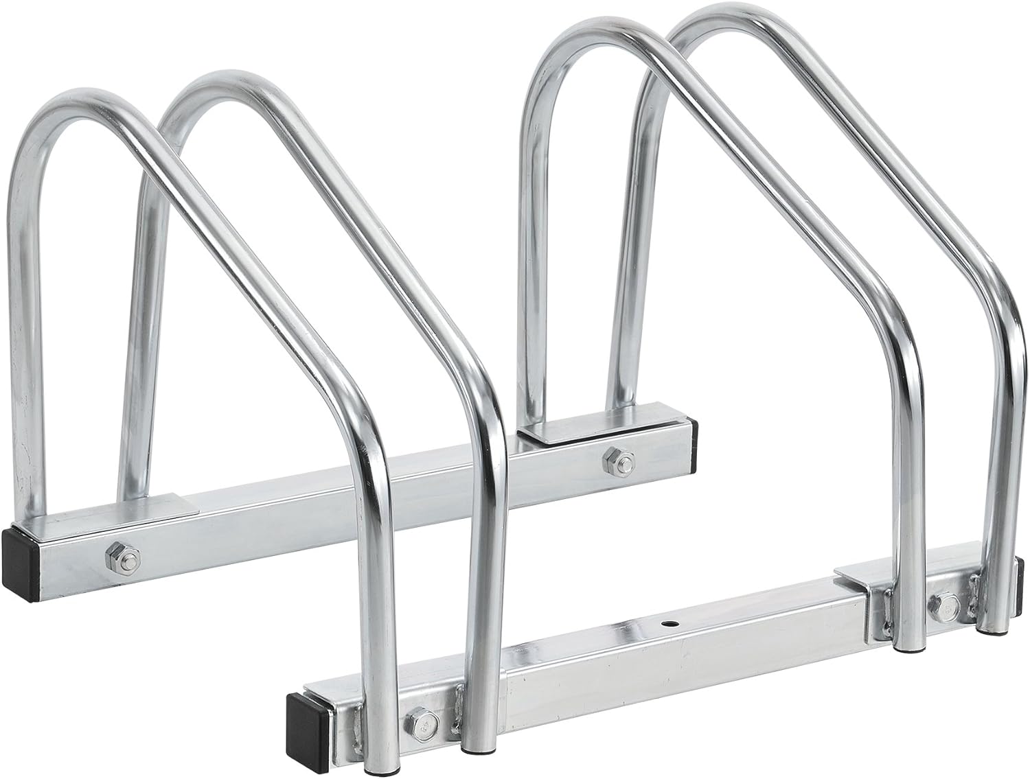 [neu.haus] Fahrradständer für 2 Fahrräder - freistehend - Bodenparker Silber