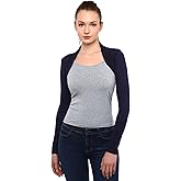 AmélieBoutik Women Long Sleeve Bolero Shrug Cropped Open Front Cardigan Jacket