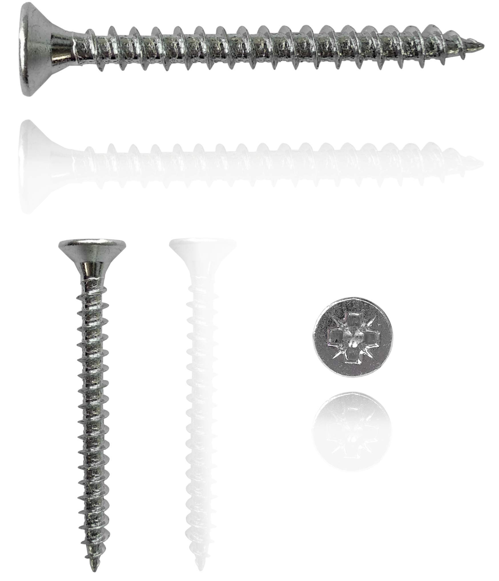 M4 Wood Screws Zinc Plated Long 1.5 inch (0.16" x1.57") 4.0 x 40mm Box of 250pcs