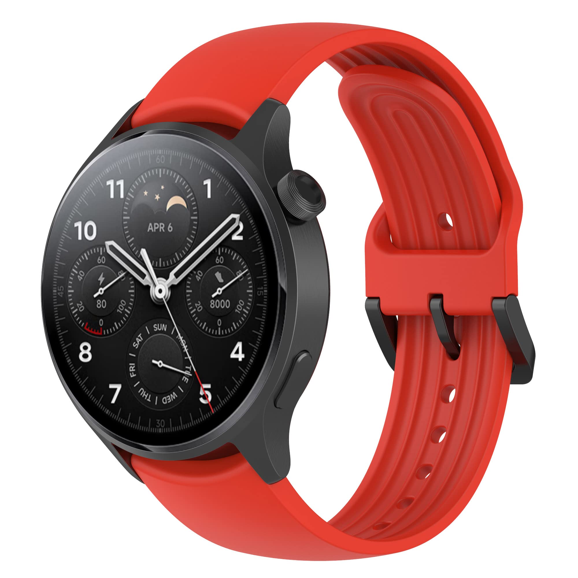 KUTEWEU Compatible with Mi Watch S2/Xiaomi Watch S1 Pro Watchband,Silicone Replacement Bands, Adjustable Sports Wristband Bracelets Straps for Mi Watch Sport/Mi Watch Color/Color 2 (Red)