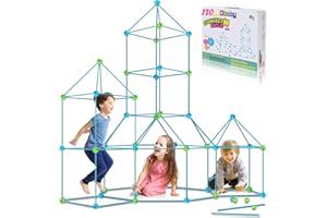 OBUBY Kids Fort Building Kit 120 Pieces Construction STEM Toys for 5 6 7 8 9 10 11 12 Years Old Boys and Girls Ultimate Forts Builder Gift Build DIY Educational Learning Toy for Indoor & Outdoor