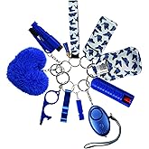 Zesirmay Keychain Set for Women with Alarm, Pom Pom, Whistle, Gifts for Girls, Friends, Women, Mom and Daughter