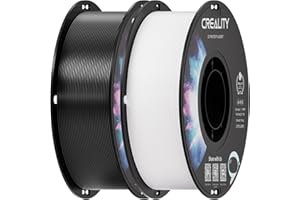 Creality 2 kg Black & White PETG 1.75mm Filament, 3D Printer Filament Bundle, Excellent Toughness High Precision, Odorless Non-Toxic Moistureproof, Glossy, Accuracy +/- 0.02mm