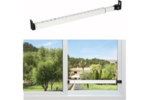 MAXXGEEK 2-Section Upgrade Window Security Bar with Child-Proof Anti-Lift Lock, Easy Install for Single Hung Windows or Narrow Patio Doors, Extendable (16-7/8" to 29-7/8"), White