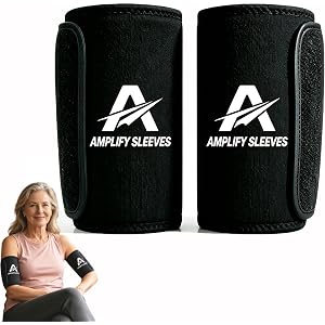 ronsalo Amplify Arm Sleeves for Flabby Arms, Slimming Arm Bands for Crepey Skin, Non-slip, Adjustable for Home Workout Sport