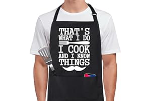 Xornis 100% Cotton Funny Apron for Men Women Adjustable Bib Aprons with 2 Pockets Grill Kitchen Cooking BBQ One Size Fits All