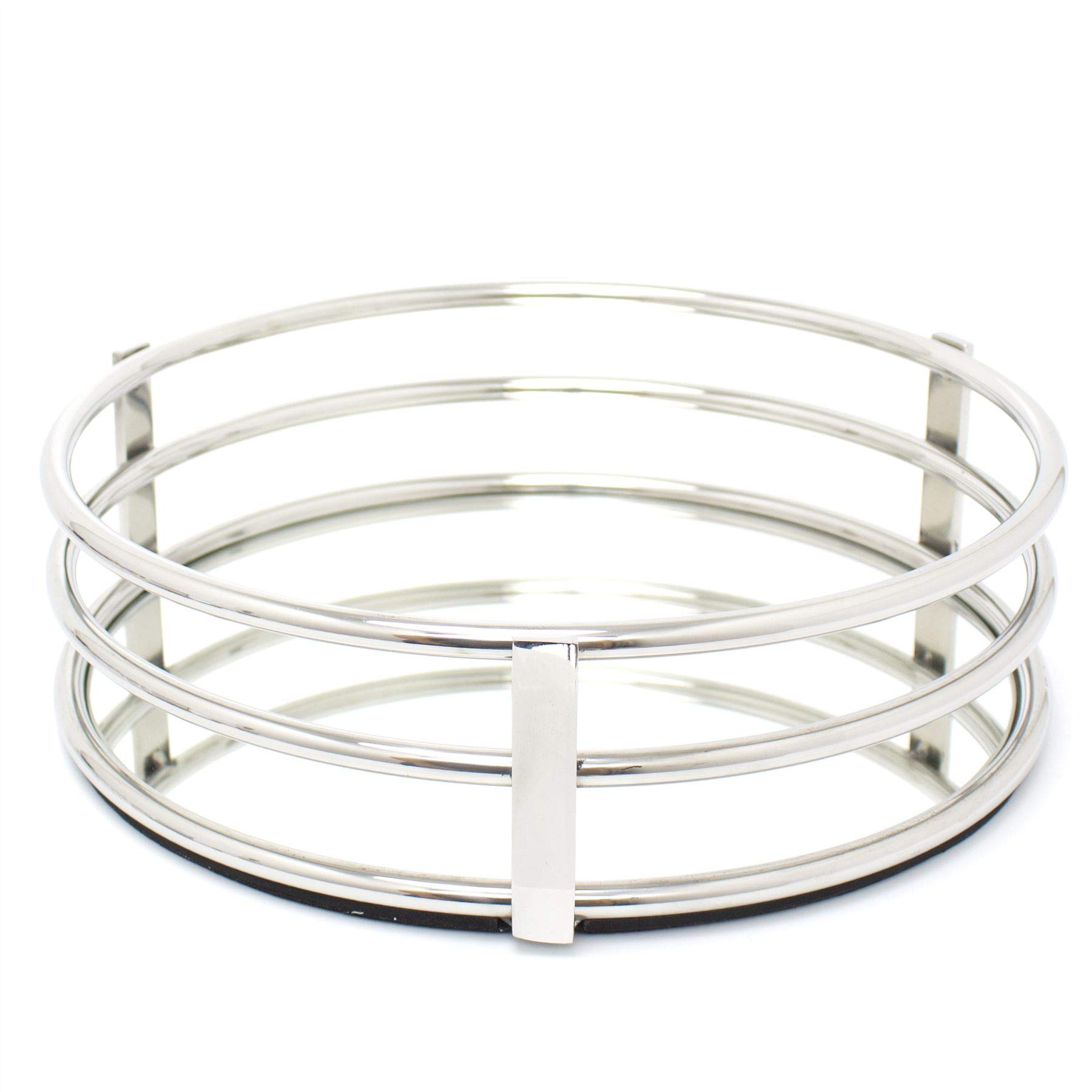 Deluxe Silver Frame Mirrored Tray | 30.5cm Decorative Candle Tray Holder - Perfume Display Organiser, Table Centrepiece Decorative Tray