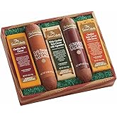The Swiss Colony Cheese & Sausage 5-Pack – Original and Garlic Summer Sausages with Cheddar-Style, Bacon, and Vegetable Cheeses, Holiday Gift Basket Adults, Women, Men, Charcuterie Boards, 1 lb. 6 oz.