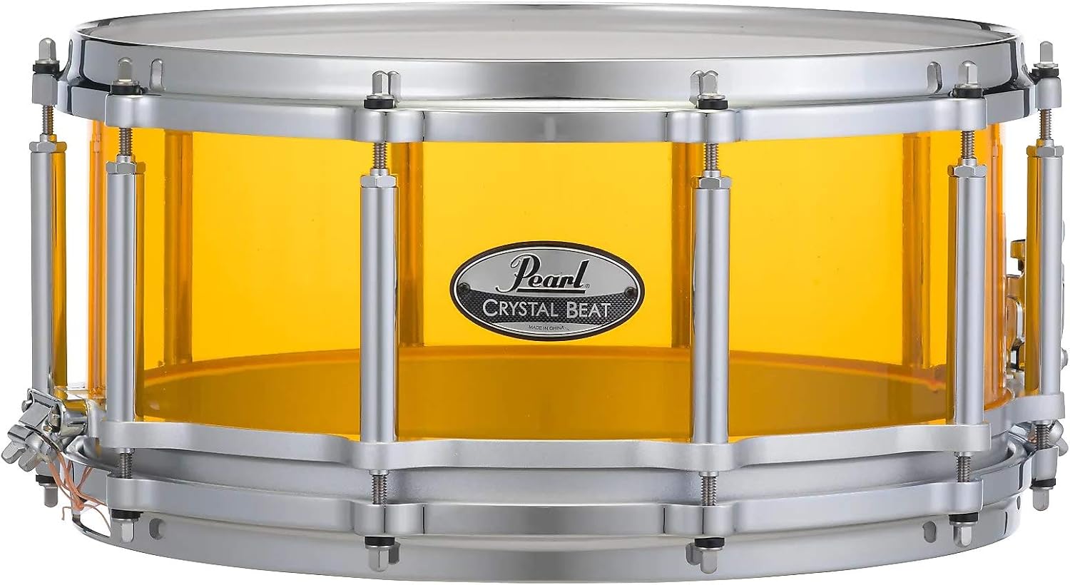 Amazon Com Pearl Crystal Beat 14 X6 5 Free Floating Snare Drum Tangerine Glass Musical Instruments