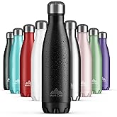 "Mont-Clair Stainless Steel Water Bottle, Vacuum insulated - BPA Free, 12h Hot & 24h Cold Drinks, Metal Water Bottle 17 oz Leakproof, Ideal for Adult, Kids, Running - Black"
