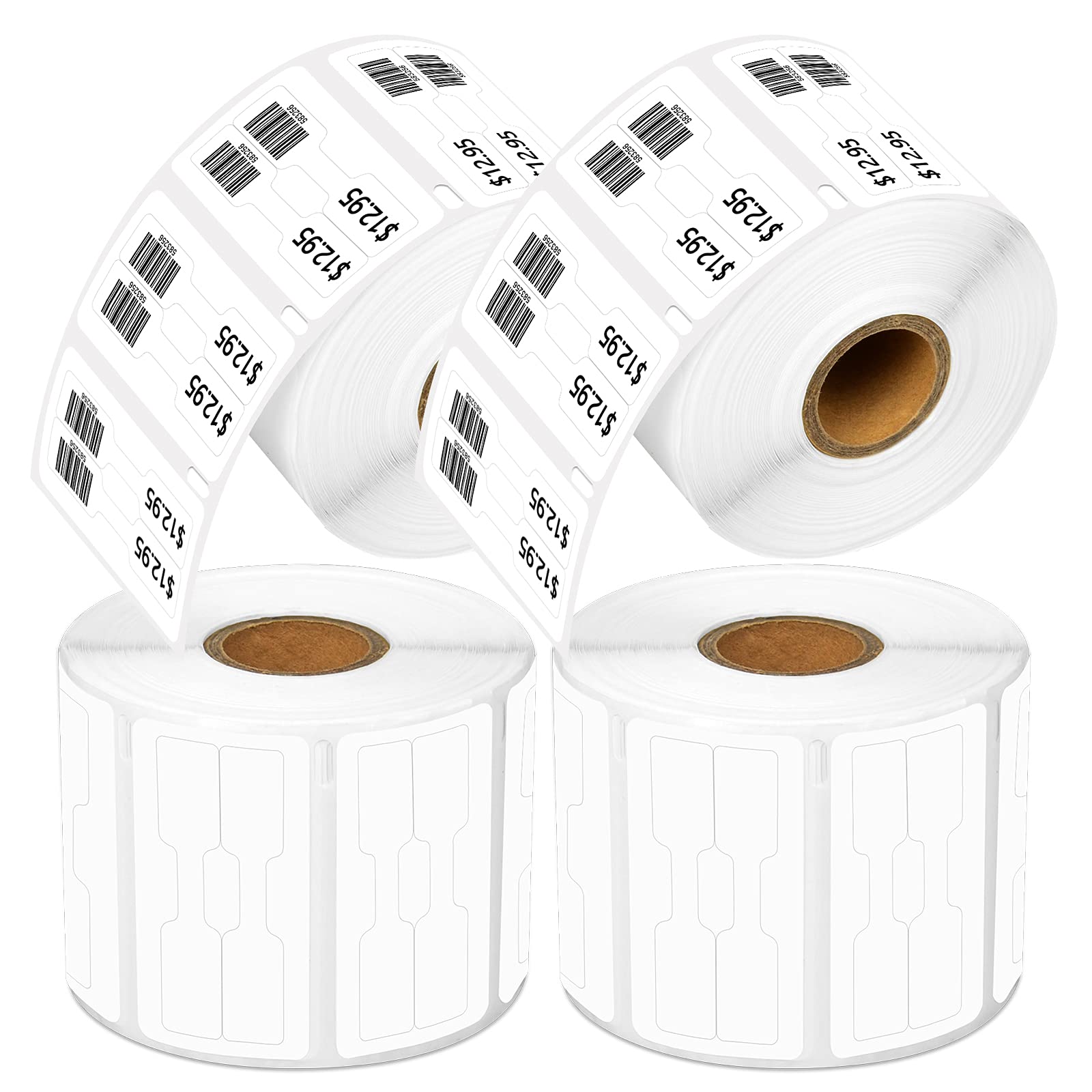 Photo 1 of USUPERINK [4 Roll, 1500 Labels/Roll] Compatible for Dymo 30299 3/8" x 3/4" White Self-Adhesive Barbell Style Jewelry/Price Tag Labels for LabelWriter 300 310 450 Duo 4XL Printer [NOT FIT 550 & 5XL]