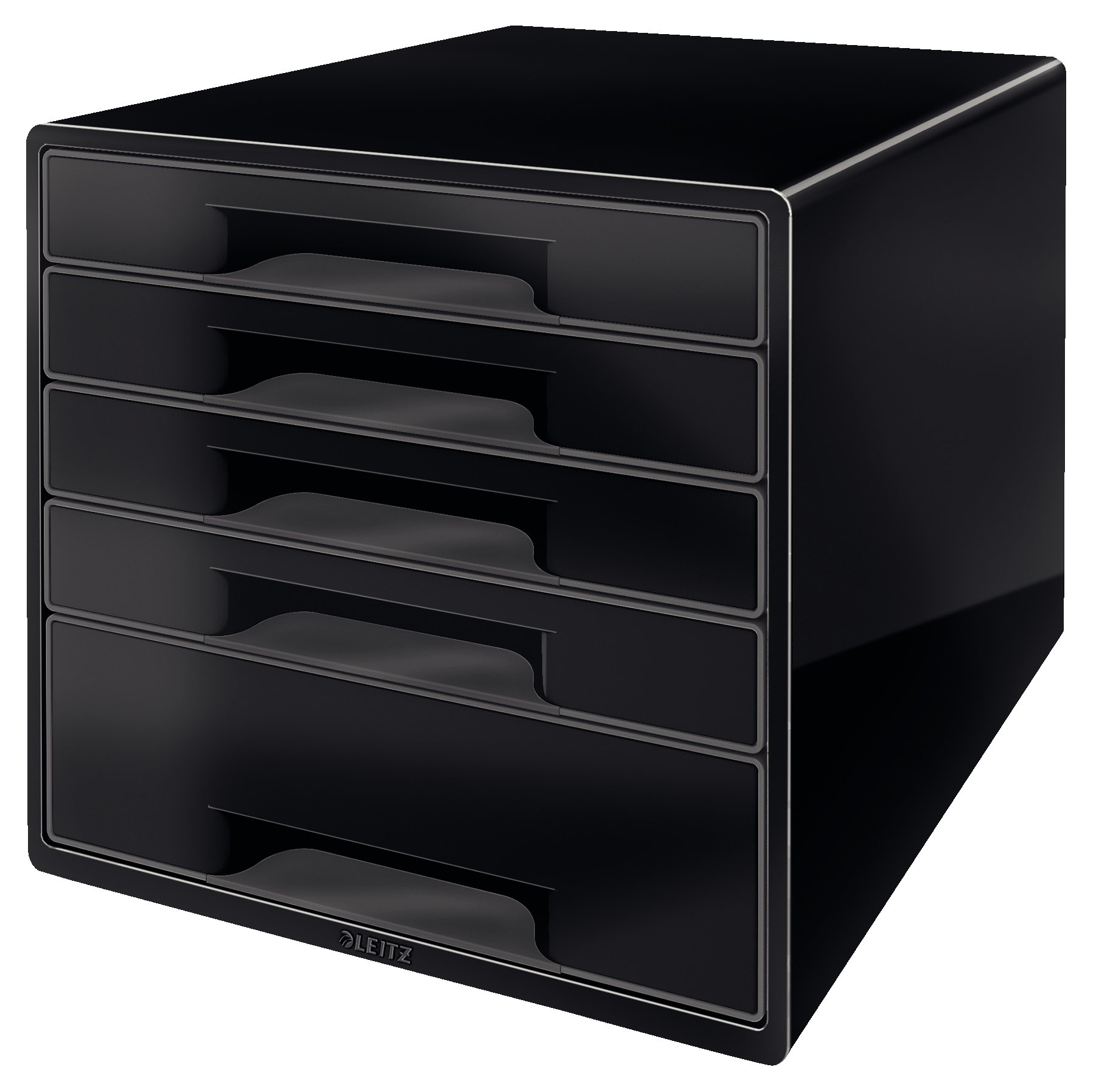Leitz Cube 5 Drawer Desk Organizer, Black/Grey, Dual Colour Range, 52531095