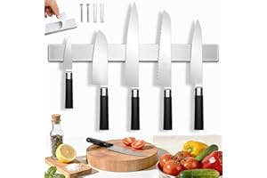 24 Inch Magnetic Knife Holder with Extra Strong Hold, Metal Knife Magnetic Strip for Wall Mount Kitchen RV Storage and Organi
