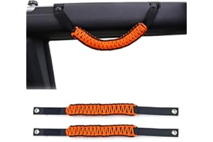 Roll Bar Grab Handles, 2Pcs Paracord Grip Handles for Ford Bronco Accessories 2021 2022, Orange