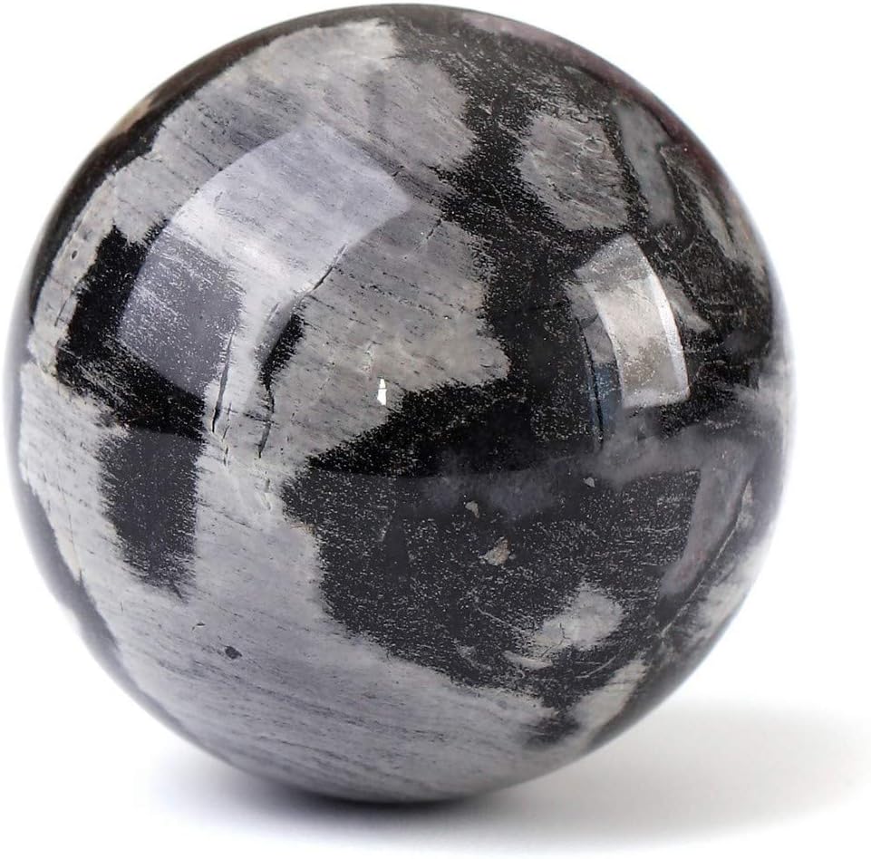 Amazon Com Jovivi 1 5 40mm Natural Black Silver Leaf Jasper Sphere Gemstone Healing Crystal Ball With Acrylic Stand Sculpture Figurine For Home Decorative Divination Or Feng Shui And Fortune Home Kitchen