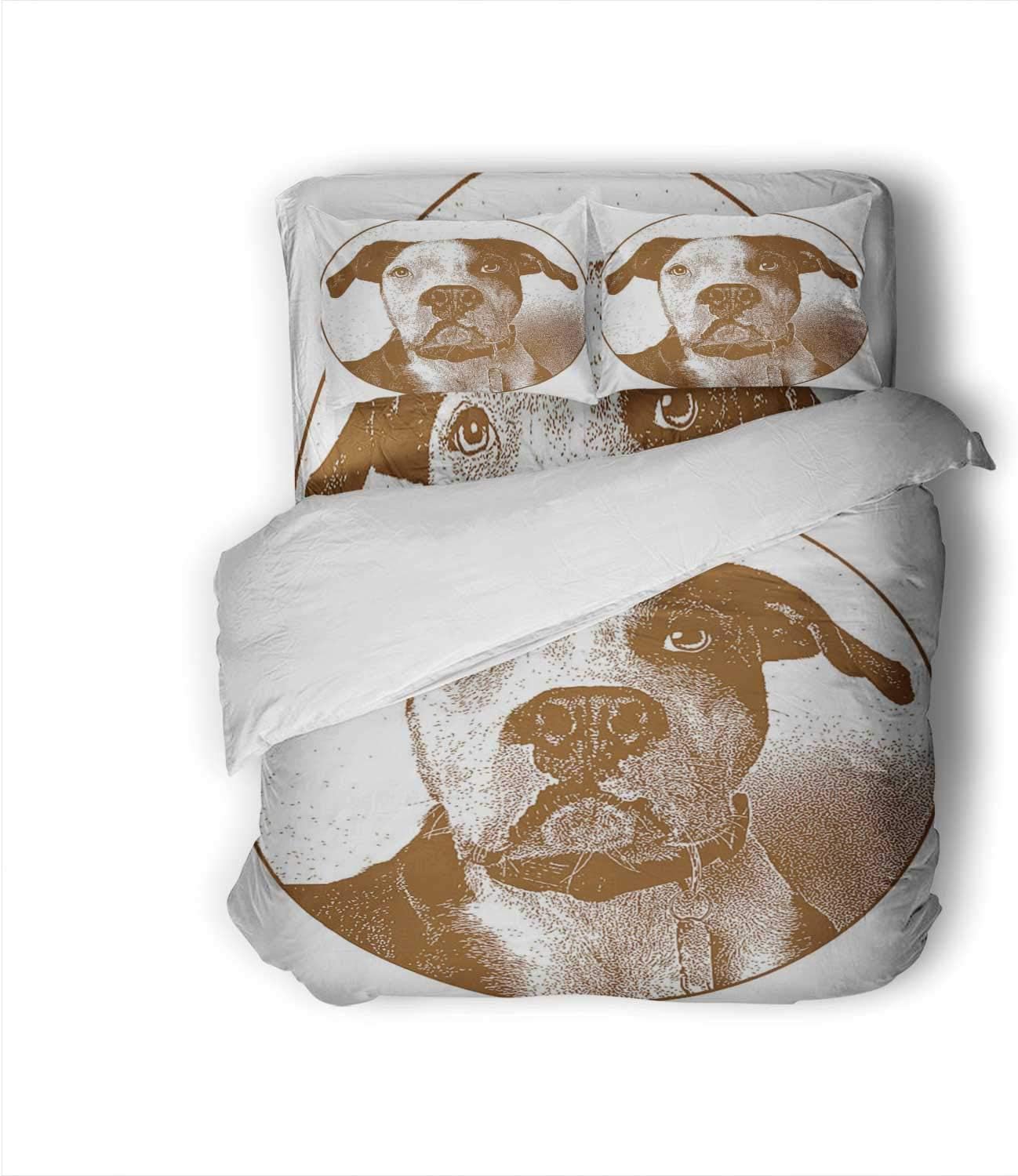 Pit Bull Portrait Dog,Twin Size Sheets Bed SheetsSuper