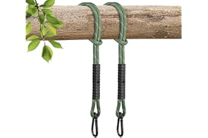 WWFFEN Heavy Duty Tree Swing Ropes, Hammock Tree Straps Hanging Kit, for Outdoor Swings Hammock Playground Set Accessories (2ft,25",Green,2Pack)