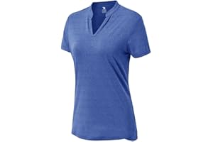JHMORP Women's Golf Shirts Quick Dry Short Sleeve Lightweight V Neck Tennis Sport Casual Polo Shirts