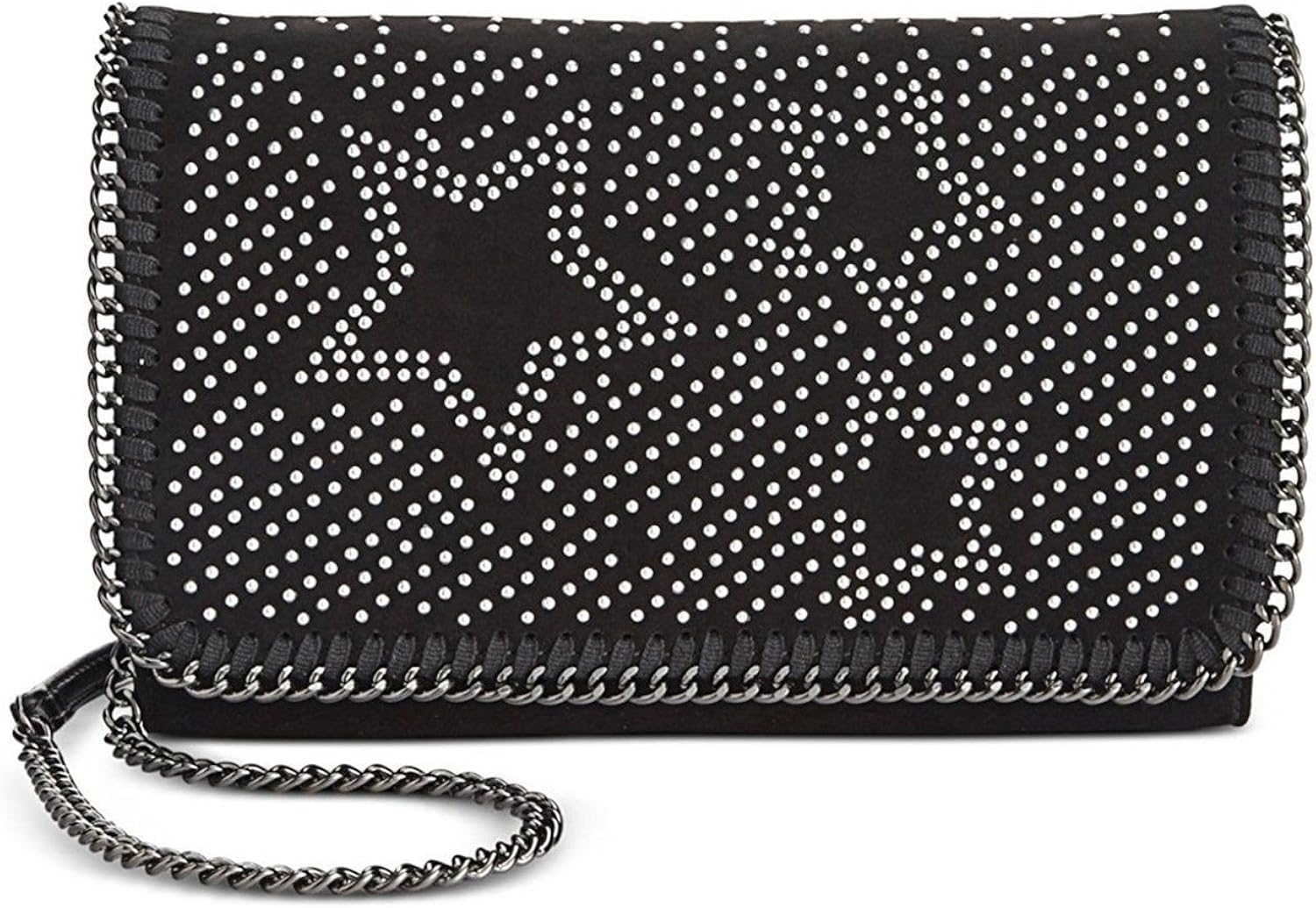 black leather studded crossbody bag