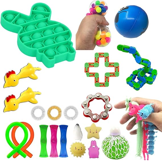 24er Pack Fidget Sensory Toy Set StressabbauSpielzeug für Kinder Erwachsene 24er Pack Fidget