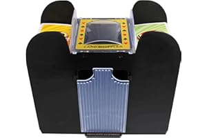 Jigitz Empty Automatic Card Shuffler 6 Deck Electric Playing Cards Shuffler Machine - Battery Operated Cards Mixer for Games, Includes Shuffler Only
